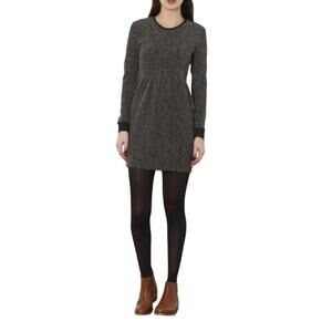 Topshop Boucle Mini Sweater Dress Long Sleeve Black White Gray Womens Size 4